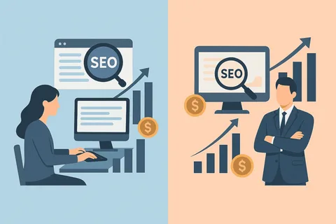 SEO consultant helping a business improve search engine rankings